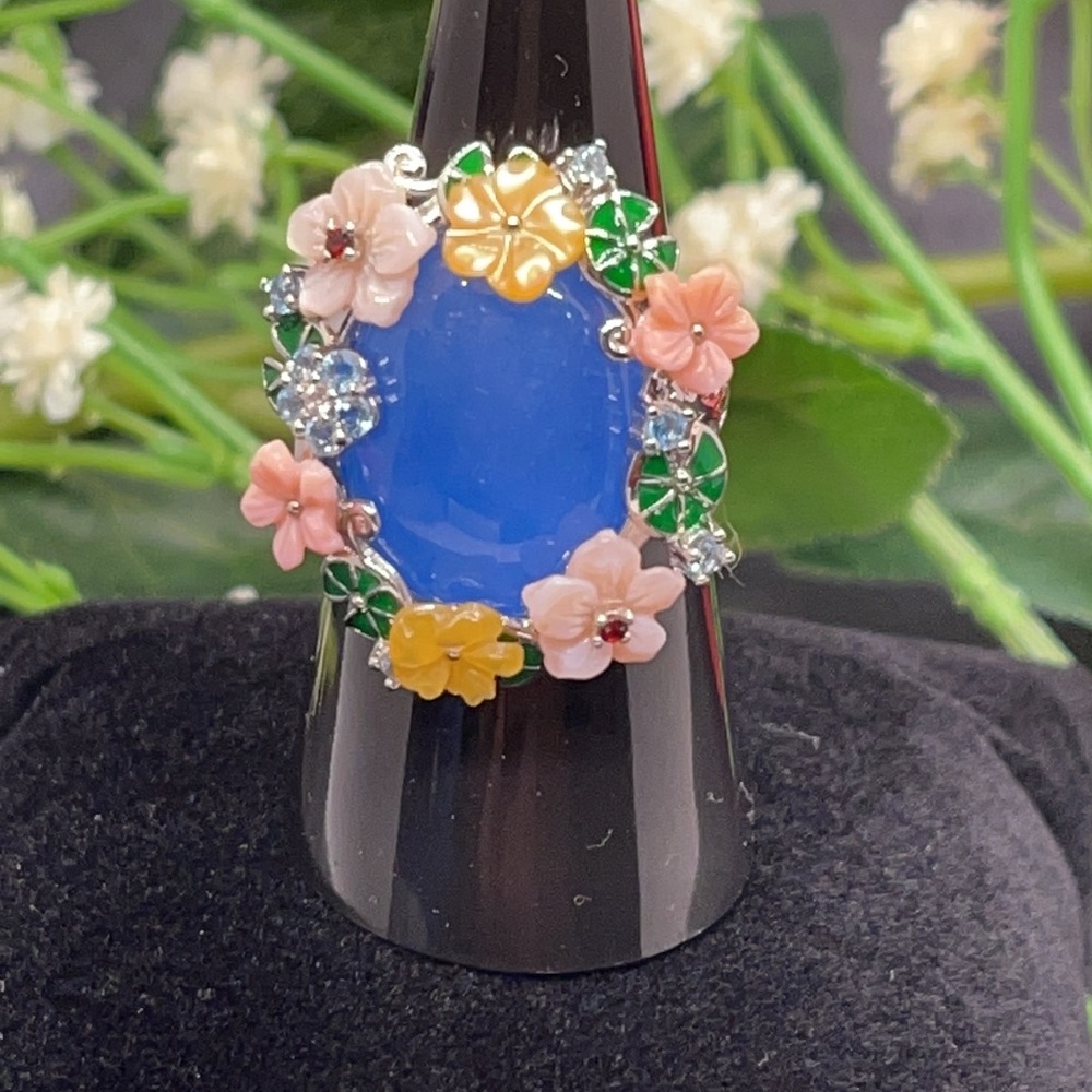 Exotic Blue Jade Ring